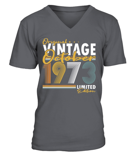 50th birthday october 1973 original 1973 V-Neck T-shirt