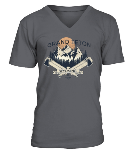 Grand Teton Vintage Hiking V-Neck T-shirt