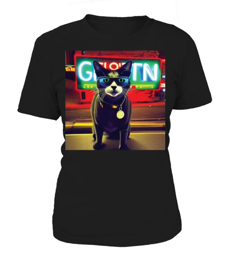 cat daddy black cat vintage eighties style Women's T-Shirt