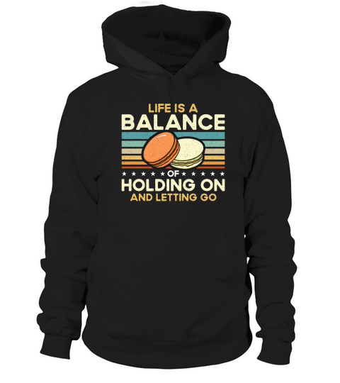 Macaron Life Is Balance Of Holding Retro Snacking Hoodie Unisex