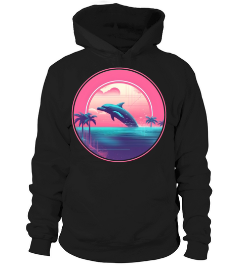 Retro Vintage Dolphin Lovers Style Hoodie Unisex