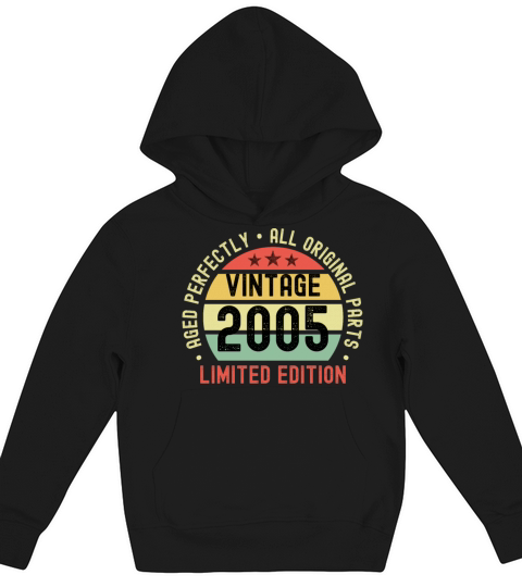 18th Birthday Vintage 2005 Kids Hoodie