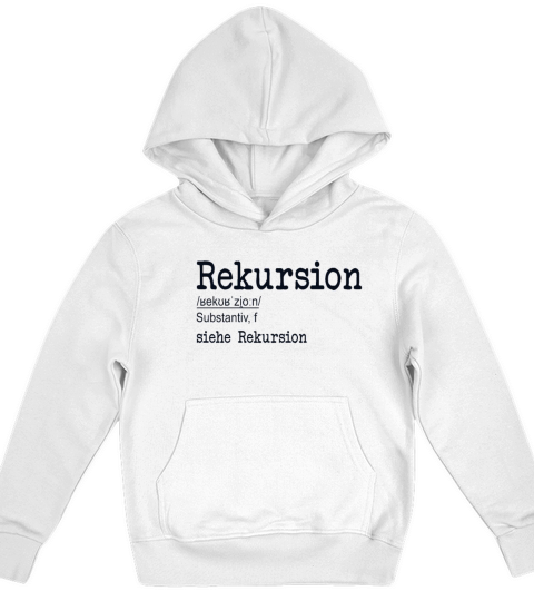 Rekursion Definition Engineer Full Stack Software Kids Hoodie