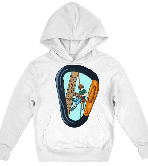 Vintage Arborist Carabiner Art Kids Hoodie