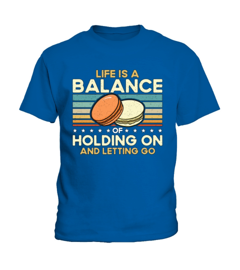 Macaron Life Is Balance Of Holding Retro Snacking Kids T-Shirt