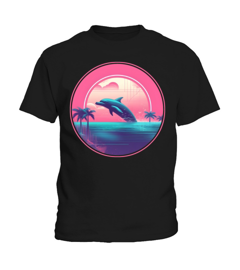 Retro Vintage Dolphin Lovers Style Kids T-Shirt