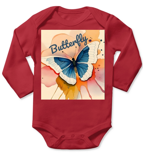 Butterflies pattern Long Sleeve Baby One-Piece