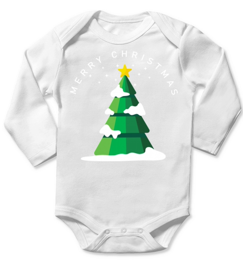Merry Christmas Long Sleeve Baby One-Piece