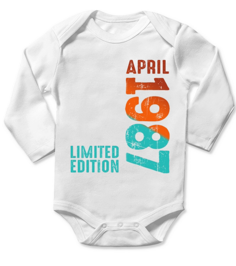 Since April 1987 Year 1987 Retro Vintage 1987 Long Sleeve Baby One-Piece