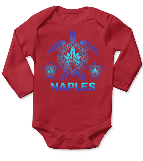 Vintage Naples Florida FL Ocean Turtle Souvenirs Long Sleeve Baby One-Piece