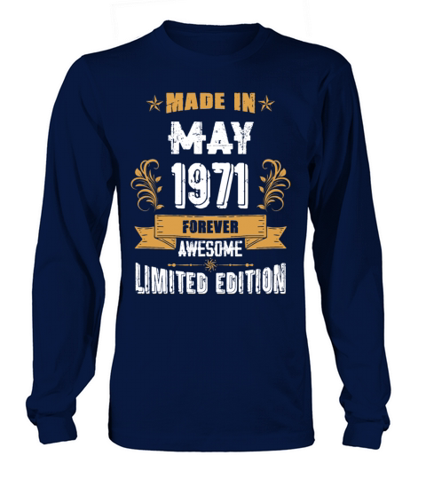 May 1971 Vintage Birthday Present Long sleeved Unisex
