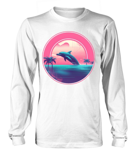 Retro Vintage Dolphin Lovers Style Long sleeved Unisex