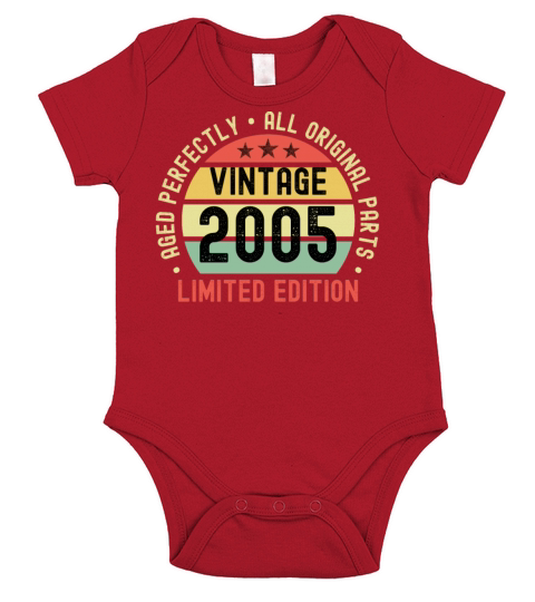 18th Birthday Vintage 2005 Short Sleeve Baby One-Piece