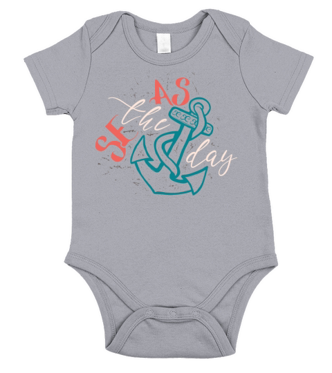 Anchor Typography Design Short Sleeve Baby One-Piece