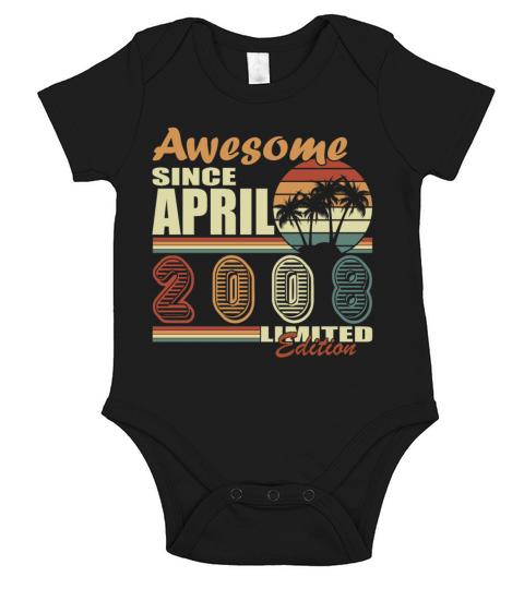 born 2008 April year of birth motto Short Sleeve Baby One-Piece