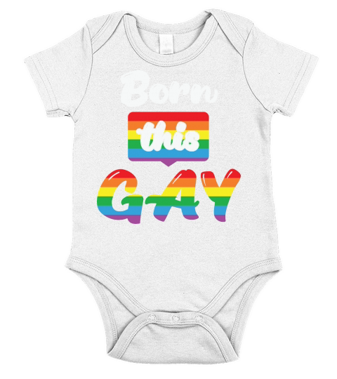 Born This Gay Pun Funny LGBT Short Sleeve Baby One-Piece