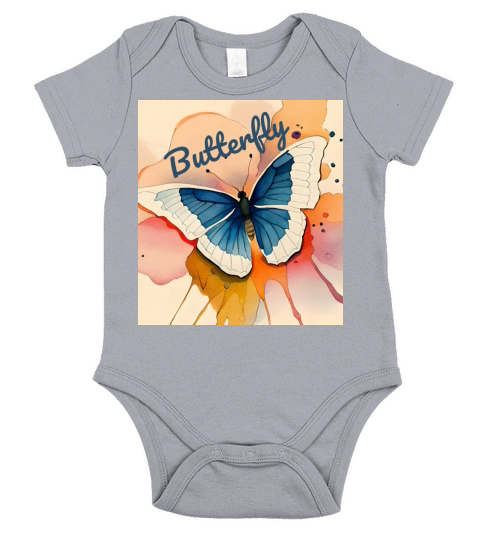 Butterflies pattern Short Sleeve Baby One-Piece