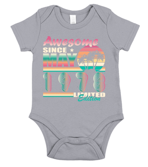 May 1978 vintage birthday retro Short Sleeve Baby One-Piece