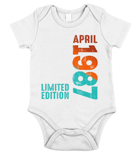 Since April 1987 Year 1987 Retro Vintage 1987 Short Sleeve Baby One-Piece