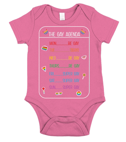 The Weekly Agenda Funny LGBT Short Sleeve Baby One-Piece