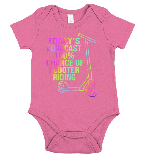 Todays Forecast Stunt Rider Funny Scooter Short Sleeve Baby One-Piece