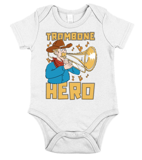 Trombone Hero Marching Band Instrument Trombonist Short Sleeve Baby One-Piece