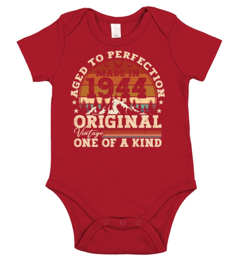 Vintage Birthday Gift Idea Original 1944 Short Sleeve Baby One-Piece