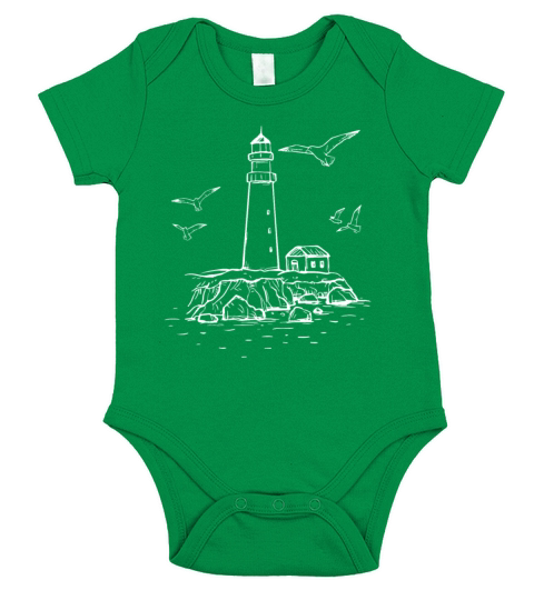 Vintage Lighthouse Short Sleeve Baby One-Piece