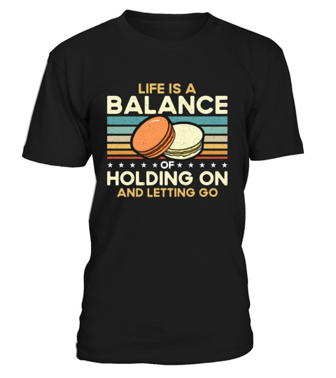 Macaron Life Is Balance Of Holding Retro Snacking T-Shirt Unisex