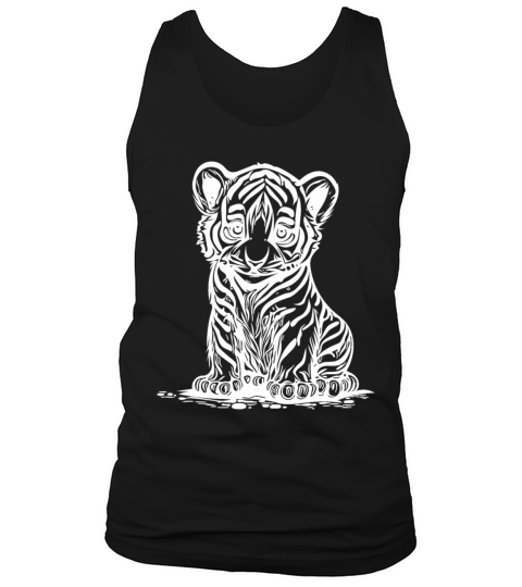 Cute Little Tiger With Elegant Stripe Pattern Tank Top Unisex