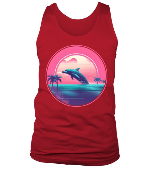 Retro Vintage Dolphin Lovers Style Tank Top Unisex