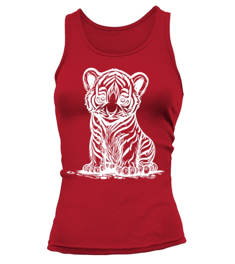Cute Little Tiger With Elegant Stripe Pattern Tank top Woman