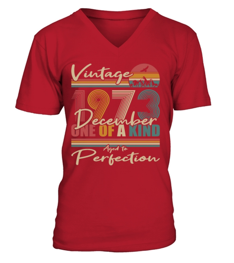 50th birthday december 1973 vintage 1973 V-Neck T-shirt