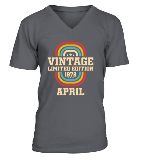 51st birthday April vintage 1972 vintage V-Neck T-shirt