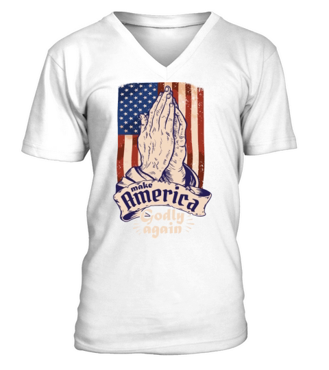 Make America Godly Again Christianity Symbol V-Neck T-shirt