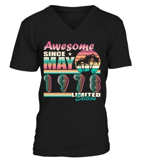 May 1978 vintage birthday retro V-Neck T-shirt