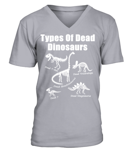 Types Of Dead Dinosaurs V-Neck T-shirt