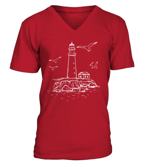 Vintage Lighthouse V-Neck T-shirt