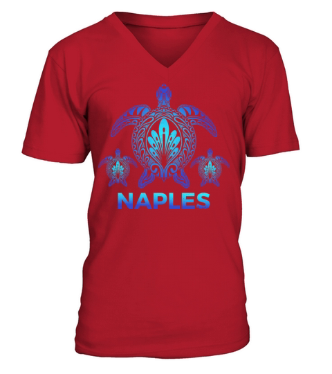 Vintage Naples Florida FL Ocean Turtle Souvenirs V-Neck T-shirt