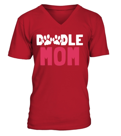 Womens Doodle Mama Labradoodle Goldendoodle V-Neck T-shirt