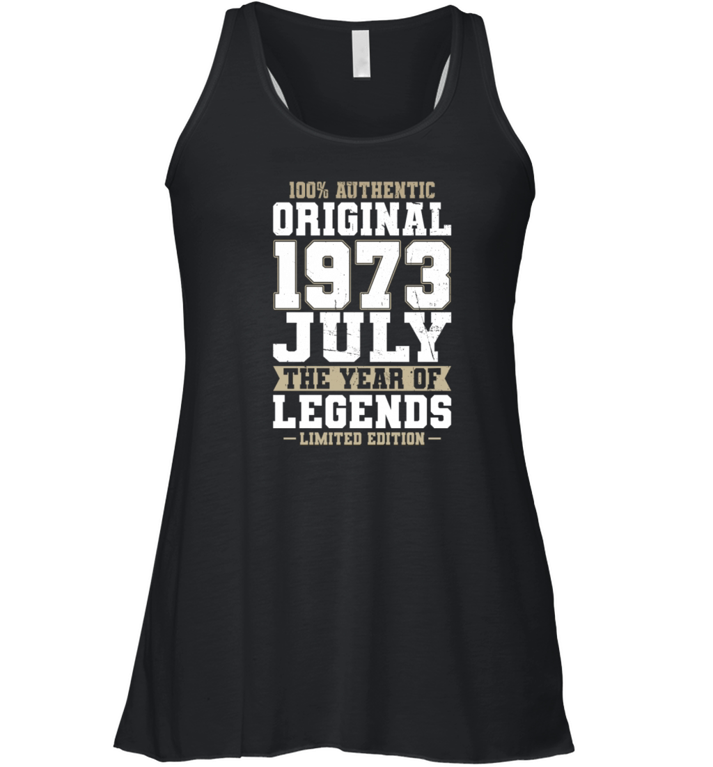50th birthday july 1973 original 1973 Women's Flowy Tank Top