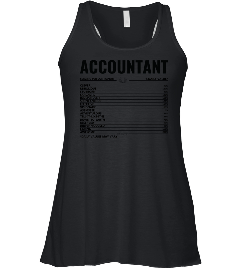 Accountant Nutritional Facts Women's Flowy Tank Top