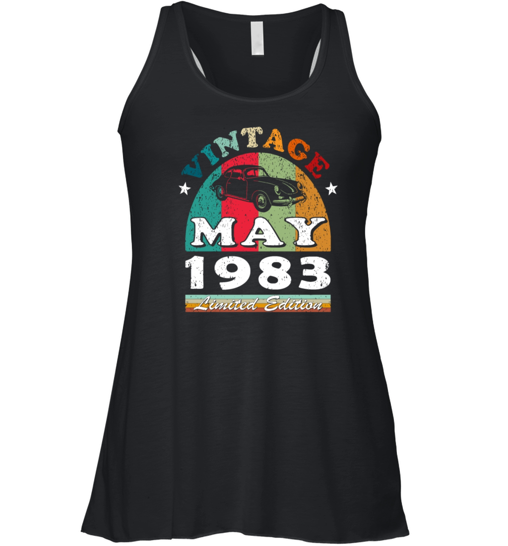 Vintage car may 1983 birthday gift Women's Flowy Tank Top