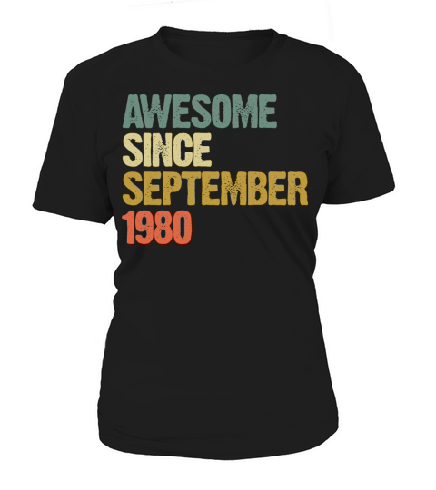 Awesome Since September 1980 Retro Vintage Gift Women's T-Shirt