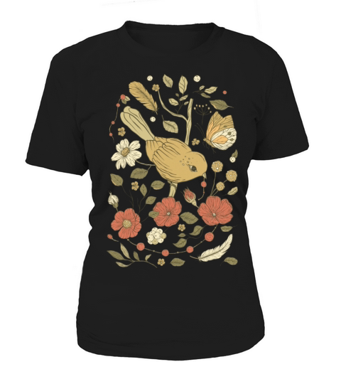 Beige Brown Bird Vintage T-Shirt Women's T-Shirt
