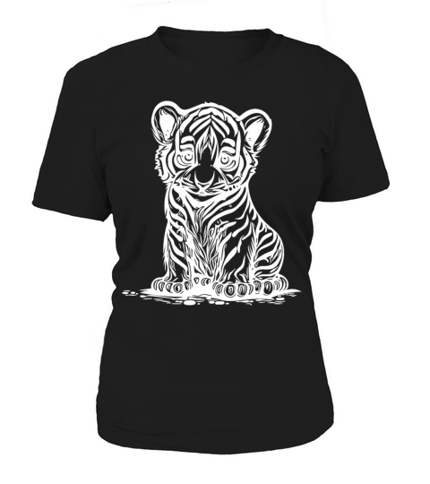 Cute Little Tiger With Elegant Stripe Pattern Women's T-Shirt