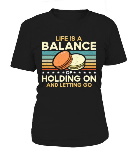 Macaron Life Is Balance Of Holding Retro Snacking Women's T-Shirt