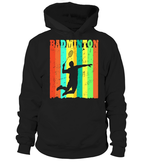 Badminton Player Silhouette Vintage Hoodie Unisex