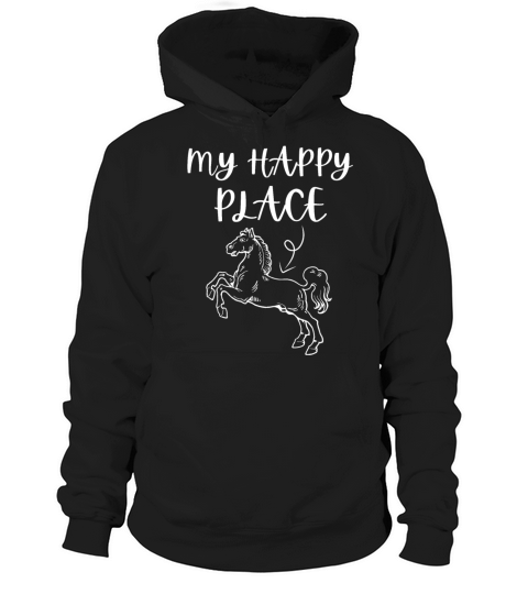 My Happy Place Horse Lover Horseback Riding Hoodie Unisex