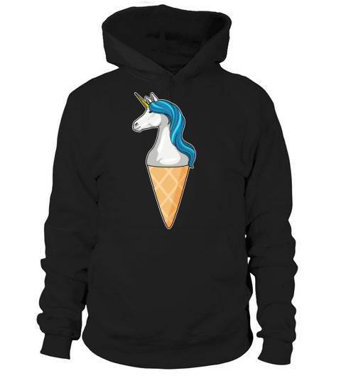 Unicorn With Waffle Ice Cream Hoodie Unisex